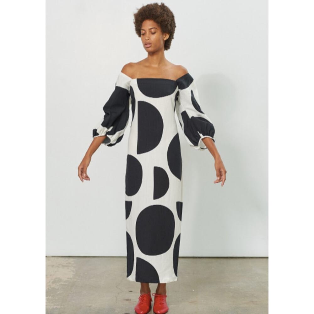 Mara Hoffman Genevieve Linen Off the Shoulder Dress Size 4